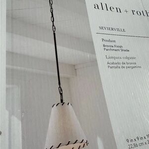 Bronze Pendant Light with Parchment Shade